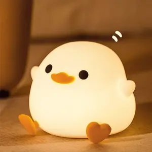 【FreeShip】Cute Party Gift Duck Shaped Design Night Light, USB Rechargeable Desktop Lights, Creative Bedside Eye Protection Atmosphere Light for Bedroom Decor, Lighting Lamp, Decorative Night Light, Nightlight for Bedroom, Table Bedside Lamp