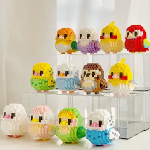 Creative DIY Cartoon Bird Parrot Sparrow Pigeon Animal 3D Building Block Puzzle Toy Model, Montessori Puzzles Gift, Educational Brain Teaser, Home Decor, Kids Birthday Gift