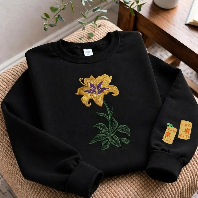 Sundrop Flower Embroidered Sweatshirt, sweatshirt Crewneck, Girl Trip, Floral,  Trending Crewneck