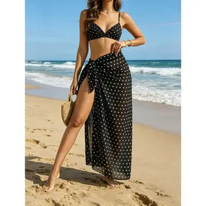 Beach essentials printing scarf womens beach cover up sarong wrap skirt swimsuit cover up sheer pareo for swimwear summer beachwear bikini cover up beach dress for pool party vacation