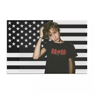 Retro Vintage Nettsp-end Black American Flag Print Rap Hip Hop Music Fans Home Decoration Hanging Flag Wall