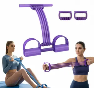 3 in 1 Multifunction Pedal Resistance Band,8 Tube Pedal Resistance Device,Adjustable Pedal Resistance Band with Handle,Natural Latex Sit-Up Trainer, Full-Body Fitness Equipment