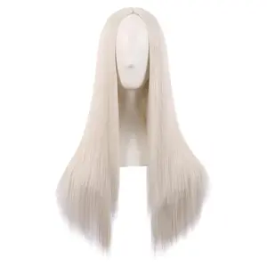 28 Inch/70 cm Women Special Long Straight Synthetic Wig ( Blonde)