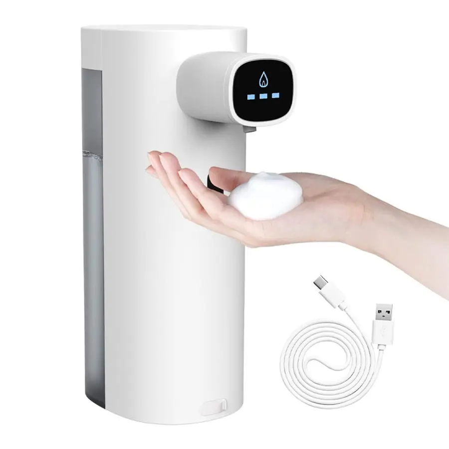 Automatic Soap Dispenser, Foaming Soap Dispenser USB Rechargeable, Touchless Hand Soap Dispenser, Wall Mounted Dispenser, 3 Adjustable Volumes, 300ML, Kitchen Bathroom Accessory