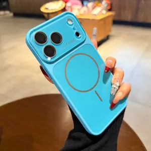 AG Frosted MagSafe Blue Case Compatible with iPhone 17/16/15/14 Pro Max; New Magnetic 17 Pro Case with Large Camera Cutout; Full-Coverage Screen Protector; Minimalist Premium Case for 16/15
