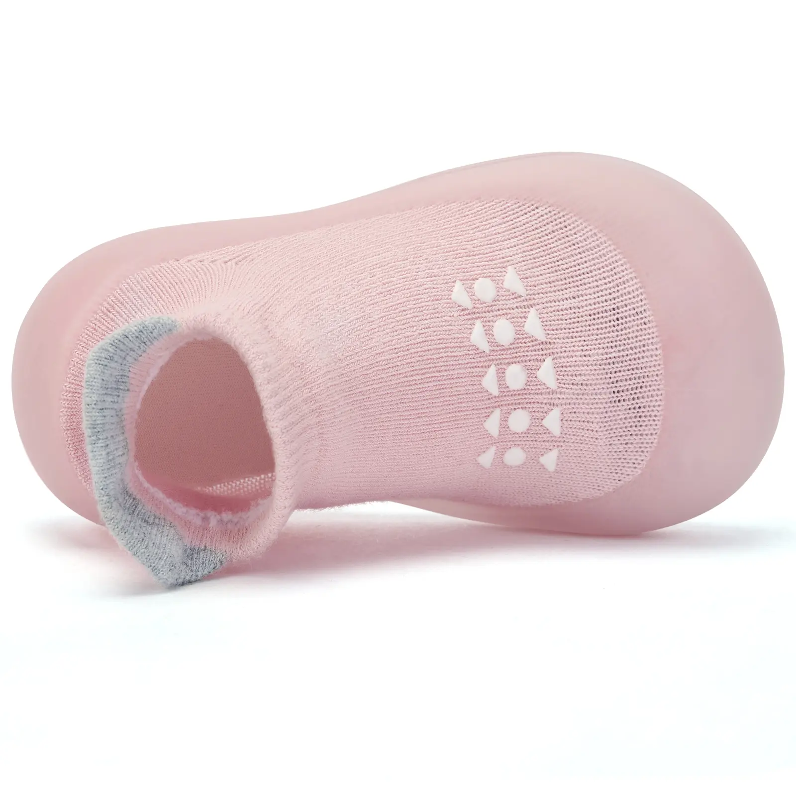 Baby Sock Shoes for 12-18 Months, Non-Slip Rubber (TPE/TPR) Sole Toddler Sneakers, Soft Breathable Slip-On Shoes for Safe First Steps