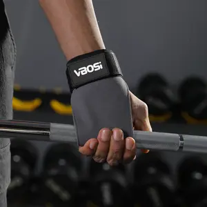 Cowhide Weight Lifting Grips Palm Protection with Wrist Wraps, 1 Pair Hand Grips for Gym Fitness Workout Exercise Training, Wrist Supports for Men & Women, Gym Accessories