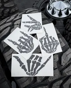 4-Pack Skeleton Sticker Hands - Perfect for Cars Trucks SUVs or Toolbox - Vehicle Exterior Decoration, High Outdoor Resistance