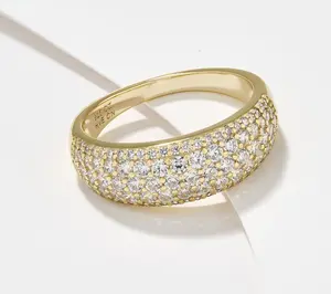 Diamonique Classics Pave Band Ring, Sterling Silver