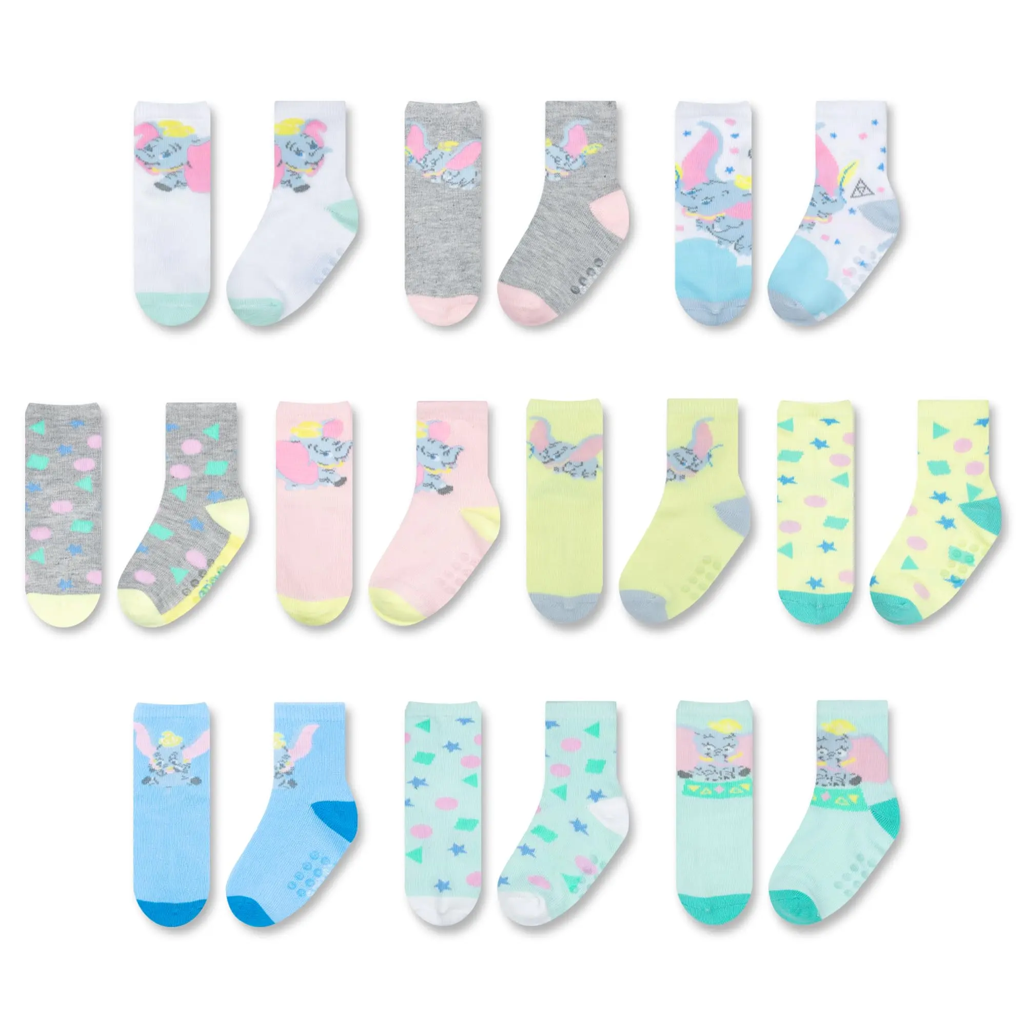 Disney Toddler Socks - 10 Pack with Grippers, Pooh, Cars & More for Ages 6-36 Months, Practical, Birthdays