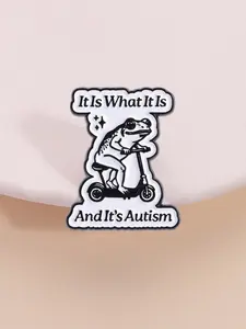 Autism Advocacy Frog Cycling Badge It Is What It Is and It's Autism, Neurodiversity Support Pin for Special Needs Community, Inclusive Education Brooch