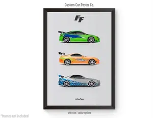 Fast and Furious Paul Walker Tribute Wall Art - Wall Decor Car Poster -