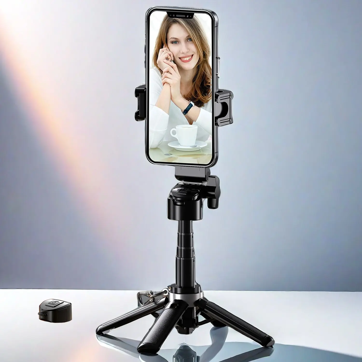 Multi-Functional Mini Wireless Smartphone Selfie Stick, Tripod Selfie, Rechargeable Lithium Ion Battery, Portable Desktop Stand, Ideal for Travel, Mobile Phone Accessory, Selfie Accessories