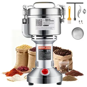 VEVOR 550g Electric Grain Mill Grinder, High Speed 2000W Commercial Spice Grinders, Stainless Steel Pulverizer Powder Machine, for Dry Grains Spices Cereals Coffee Corn Pepper, Straight Type, Grain Milling Machine For Spices