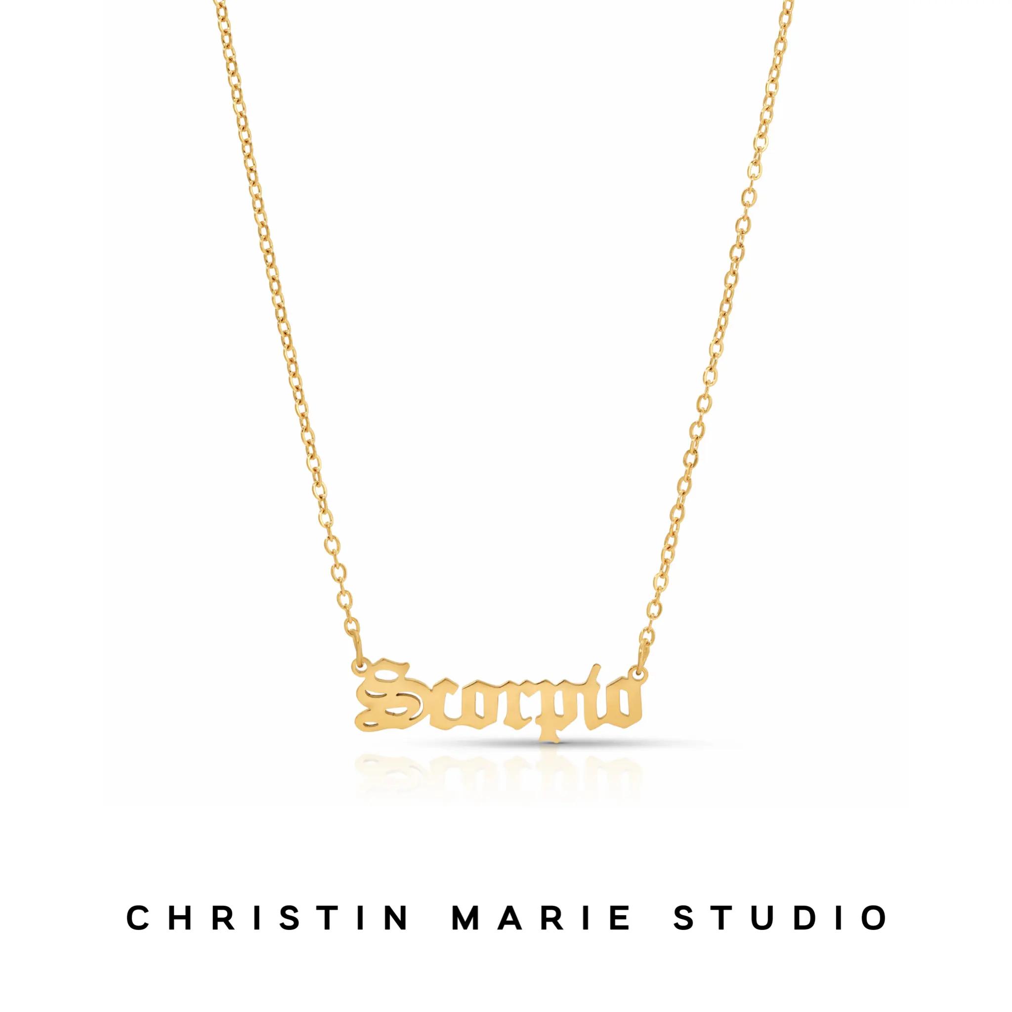 Zodiac Nameplate Necklace