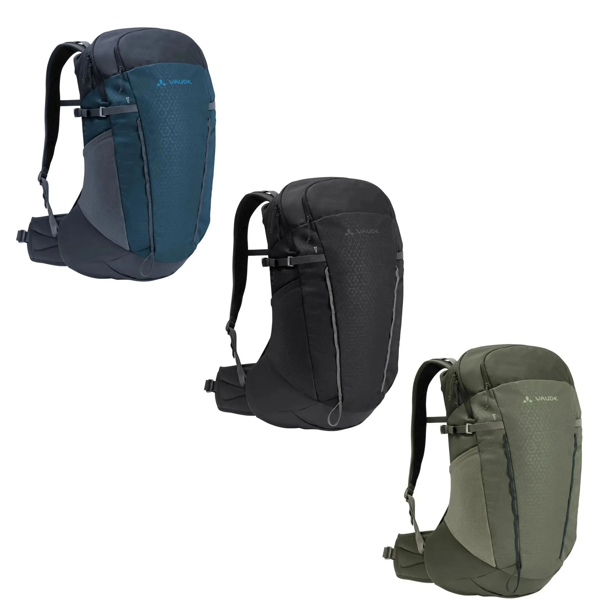 VAUDE Agile Air 26 Hiking & Trekking Rucksack, Sustainable 26L Multi Compartment Backpack with Aeroflex 3D Ventilated Back