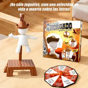 Mystery Board Game with Strawman, Letter Cards and Alphabet Cards, Family Guessing Game, Portable Travel Game, Perfect for Parties, Spanish Version, Christmas Gift