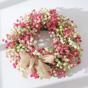Spring New Easter Wreath Colorful Eucalyptus Wreath 11.8 Inch Fake Flower Window Decoration Door Hanging Artificial Plant Decor