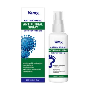 Vamy Antifungal Spray with Tea Tree Oil & Oregano for Tinea Pedis Itching Odor Relief 100ml Gentle pH Balanced for Sensitive Skin Antibacterial Fungus