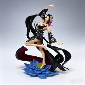 One Piece Nico Robin Figure, Wano Country Geisha Dance Form with Lotus Base，Nico Robin Collectible Statue, Elegant Kimono Pose with Flowing Fabric Details，Wano Arc Kimono Version for Fans，Collectible for Desk Display & Collection ﻿