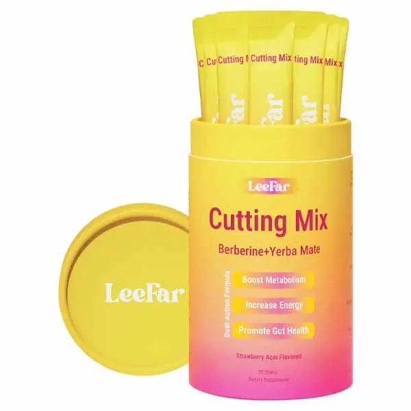 Cutting Drink Mix - Berberine, 5-HTP & Yerba Mate for Satiety Signaling, Metabolism & Gut Health - Strawberry Açaí Flavored, 30 Count