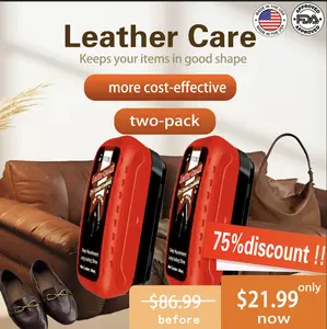 Leather Care Solution for Shoes Sofas & Clothing Easy Use Economical One Wipe Cleaner Conditioner Two-Pack