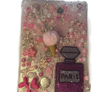 Personalized Junk IPad Pink Freestyle with Bling Case - Includes Assorted Decorative Elements, Ideal for Tablet and Smartphone Use - Cellphone, Tablets Computer Covers