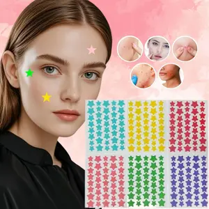 Star Shape Hydrocolloid Acne Patches Waterproof Sweatproof Invisible Acne Cover Stickers Portable PE Material for Acne Treatment Face Skin Care Can Be Worn Under Makeup