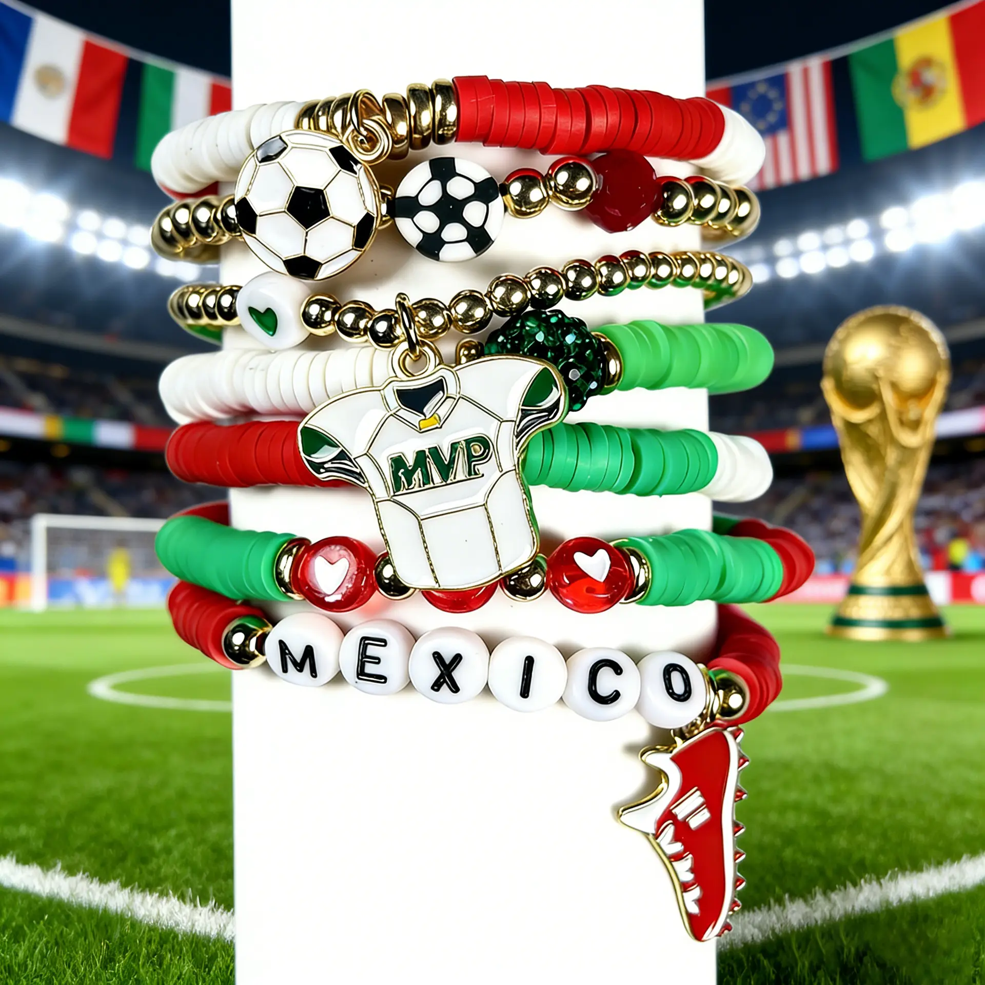 Mexico Football Bracelet