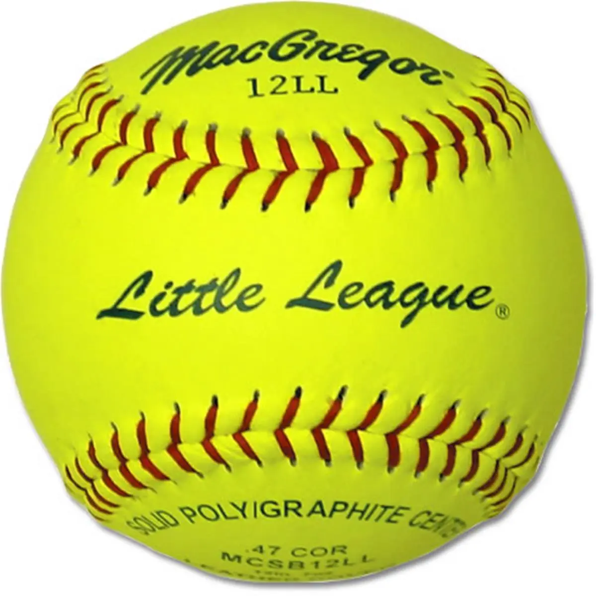 Yellow Leather Softballs, 12 Inch Official Size with Red Stitching, Max Compression Polygraphite Core, Highest Quality Practice Balls, 12 Pack, Baseballs, Max Comp., Best Quality Material, 47/375 Lb, Little League, Children, Made With The Best Quality Mat