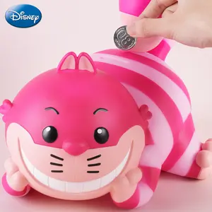 1PC Disney Officially Licensed Cheshire Cat Figural Statue Piggy Bank PVC Movie Peripheral Collectible Novelty Change Series Money Bank Save Money Furniture Interior Desktop Decoration Cool Birthday Gift
