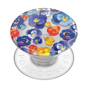 PopSockets Plant-Based Phone Grip - Pansy Raid Plastic Stick Smartphone Cellphone Water Proof Stand