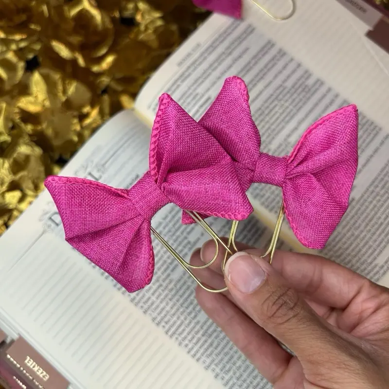 Fuchsia Bible Bow Bookmark Clip-Bookmark clips