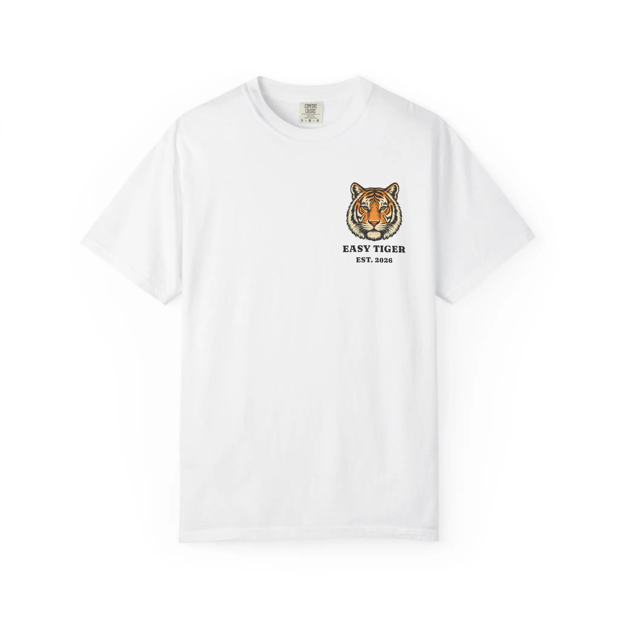 Easy Tiger retro tiger graphic T-shirt | chest patch and back art