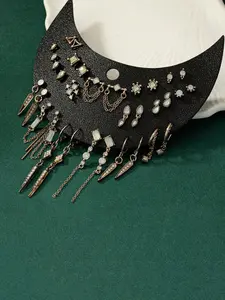 Y2K Punk Gothic style stud earrings set, multi-layer crystal inlay earrings, unique and personalized stud earrings, suitable for gifts at balls and parties, Studs earrings, Dangle Earrings Set