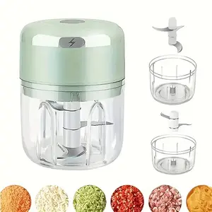 Electric Garlic Chopper, Mini Portable Vegetable Slicer, 250ML Garlic Grinder, Wireless Food Processor for Ginger, Peppers, Fruits, Meat, Multifunctional Kitchen Appliances