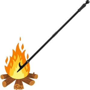 Fire Pit Stick Poker, 46" Stainless Steel Adjustable Long Fire Pokers & 5/8 Inch Diameter Pole Heavy Duty Poker Stick, Outdoor Fire Pit Poker for Patio Camp Bonfire Fireplace