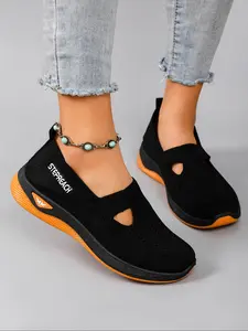 Women's Plain Color Mesh Breathable Lightweight Sneakers, Casual Comfortable Sports Running Shoes, All-match Soft Sole Shoes for Daily Wear, Mesh Walking Shoes