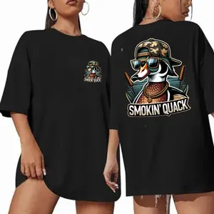 Smokin Quack Camo Cool Glasses Duck Hunting Tshirt , Camo Hat Glasses Duck Smokin Quack Funny Style, Duck Camo Hunting Design, Men Graphic Tee