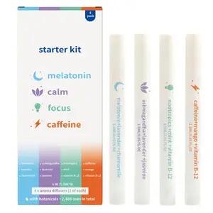 4-in-1 Melatonin, Calm,Caffeine, and Focus Nasal Inhaler Stick - Mint Aroma Stick Natural Extracts 4 Pcs (Fog-free) Nasal & Oral Care
