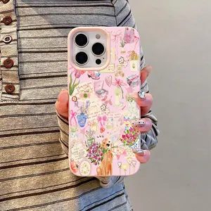 1 Cute Pink Golden Retriever Phone Case, Compatible with iPhone, Made of TPU Material, Shock-resistant and Drop-resistant, Does Not Yellow.