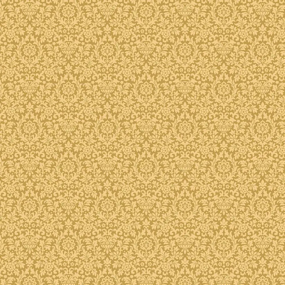Dollhouse Wallpaper Essex Damask Yellow + Beige Bradbury & Bradbury 1:12 Scale