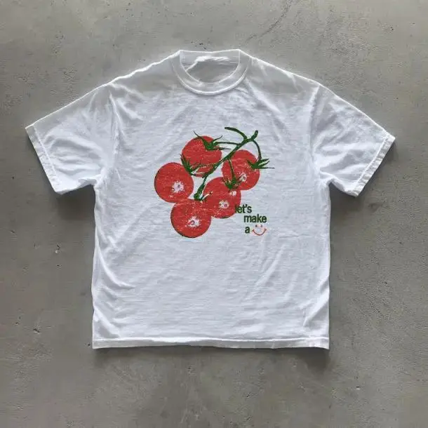 y2k Tomato T-Shirt, Cottagecore Tee, Graphic Tees Gothic Grunge Y2k Emo Scene Amity Affliction Style Clothes Men Women Streetwear graphic tee