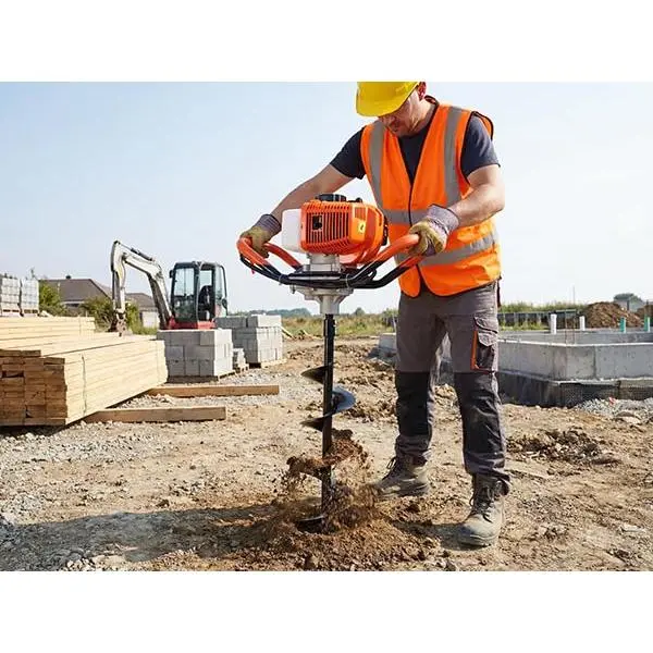 Garvee 52cc 2-Stroke Gas Powered Earth Auger Post Hole Digger Garden Tools Full Set - 2 Auger Bits (6" & 10"), 3 Extension Rods, Anti-Vibra. Butterfly Grip, EPA Certified, 10.5 ft Max Depth for Fence Posts, Deck, Portable, Metal/Abs, Soil/Clay