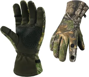 LOOGU Camouflage Hunting Gloves Full Finger/Fingerless Gloves Pro Anti-Slip Insulated Camo Glove Hunting Outdoors Waterproof Gear