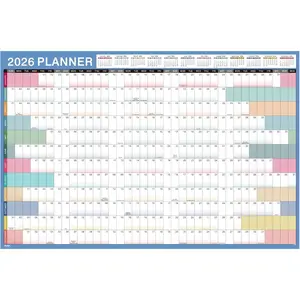 2026 Yearly Wall Calendar - Yearly Wall Calendar 2026, 2026 Calendar, Jan 2026 - Dec 2026, 23.1" x 34.6" (Open), Julian Dates, Thick Paper, Double-Sided Round Stickers, Grayish Blue