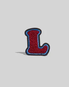 L Dark Maroon Chenille Varsity Letter Patch - Small