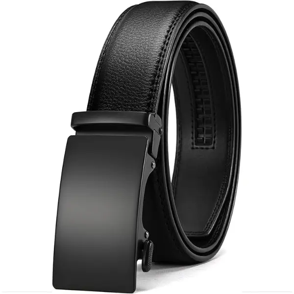 Men's Belt Leather Ratchet Belt for Men Dress Casual Every Day with Adjustable Buckle, Trim to Fit  (Fits Size 36 Waist)