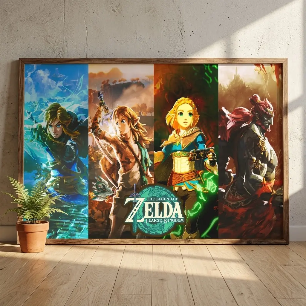 The Legend of Zelda Poster, Fantasy Adventure Gaming Wall Art, Video Game Inspired Print, Gamer Room Decor, No Frame