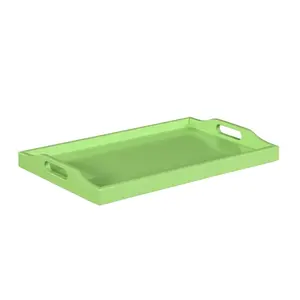 Designs2Go Serving Tray Lime - Breighton Home: Rubberwood, Cut-Out Handles, Contemporary Decor Tray